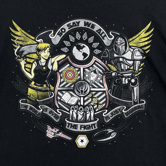Battlestar Galactica T Shirt Small Black TeeFury So Say We All Cylon Sci Fi - Picture 1 of 11
